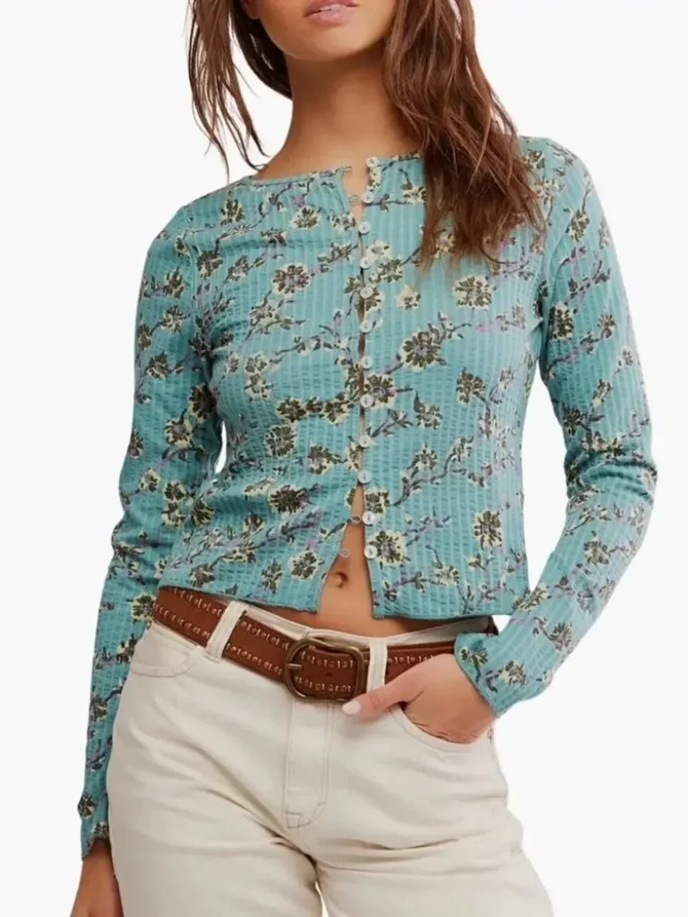 Free People Tilly Long-Sleeve Crop Cardigan (Med) (NWOT)